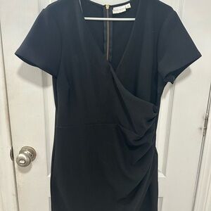 Bisou Bisou Black Draped Mini Dress